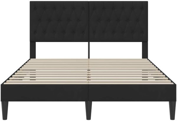 vidaXL Bettrahmen mit Kopfteil Schwarz 140 x 190 cm Samt 42027665 Bild 4