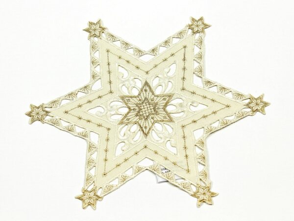 Haus und Deko Tischdecke Sterne Weihnachten Deckchen Advent bestickt Untersetzer Mitteldecke (1-tlg)