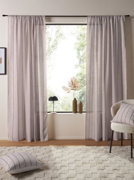 LeGer Home by Lena Gercke Gardine Zayla (1 St), Stangendurchzug, halbtransparent, Leinenoptik, Stangendurchzug, Pflegeleicht, leichtes Material