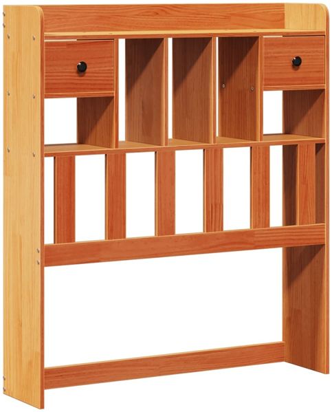 vidaXL Massivholzbett mit Regal ohne Matratze Wachsbraun 75x190 cm 3321636 Bild 6