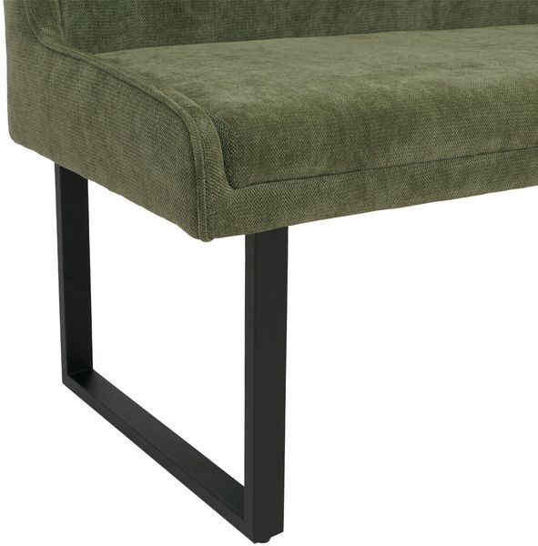 Eckbank HWC-O81, Esszimmerbank Bank, Öko-Tex (310g/m²) Chenille Stoff/Textil Metall 159x210cm ~ grün Bild 5