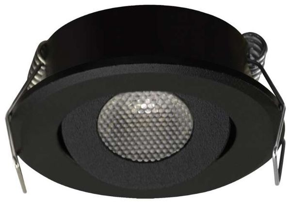 LED Mini Spot Einbaustrahler Unterbauspot Einbauspot Mini Leuchte 1.5w mit Trafo in schwarz Rund Ø 52 mm 4200K Neutralweiß