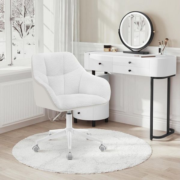 Woltu Bürostuhl (1 St), Homeoffice Stuhl, höhenverstellbar, Bouclé-Sitz