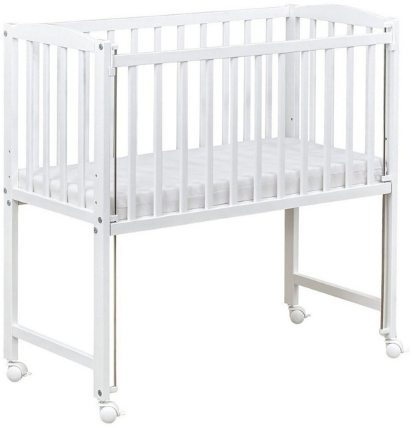 Baby-Delux Beistellbett Babybett Royal Rosa Rüsche, Stillbett 90x40 weiß höhenverstellbar, Matratze inkl. komplett Set Bild 3