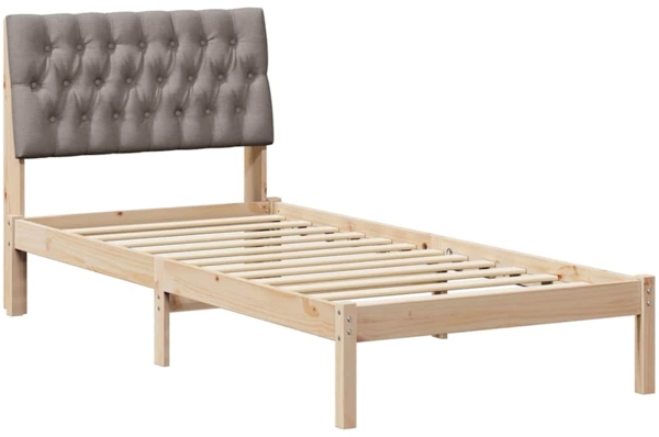 vidaXL Bettgestell mit gepolstertem Kopfteil Braun 90 x 200 cm 878847