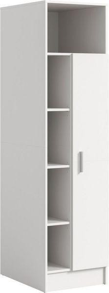welltime Mehrzweckschrank FALAS, Höhe 195cm, 1 Tür, 1 Kleiderstange, 5 offene Fächer (1-St, in verschiedenen Farben erhältlich) Universalschrank, Wäscheschrank, Badezimmer, Hauswirtschaftsschrank
