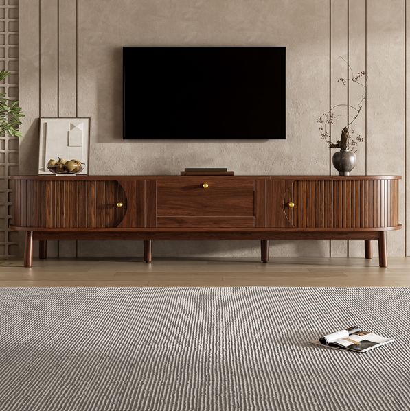 TV-Schrank mit Stauraum, 170 x 39,5 x 38 cm, Nussbaum