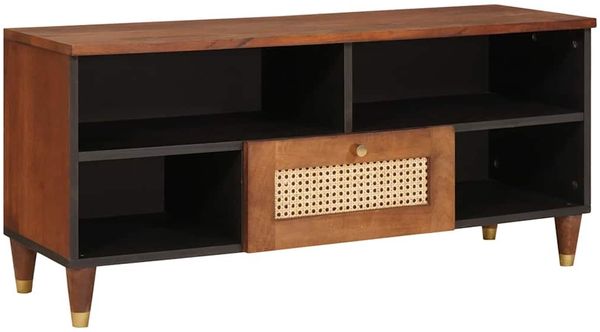 vidaXL TV-Schränk mit Regal Braun 100 x 33,5 x 46 cm Massivholz Mango 4018896
