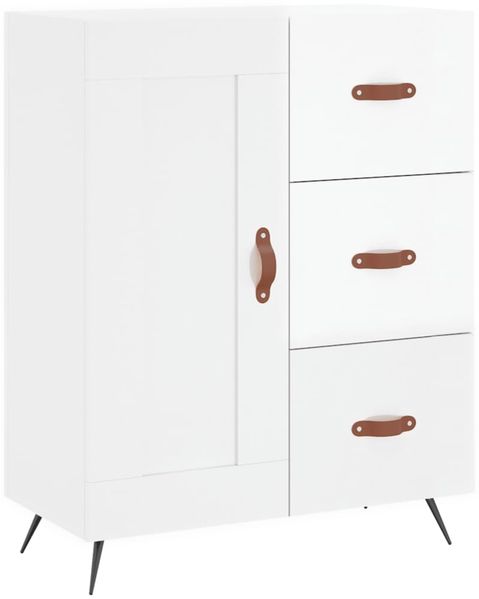 Sideboard, Kommode Hochglanz-Weiß 69,5x34x90 cm Holzwerkstoff j1834p