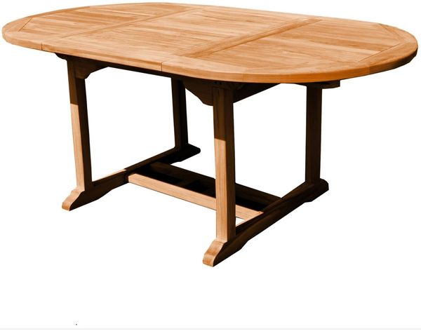 Esstisch ausziehbar Mantua Teak Massivholz - Breite: 120 cm - Länge: 120 bis 170 cm