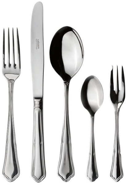 Mäser, Serie Pacifico, Besteck-Set, Edelstahl Besteck-Set für 12 Personen, Silber