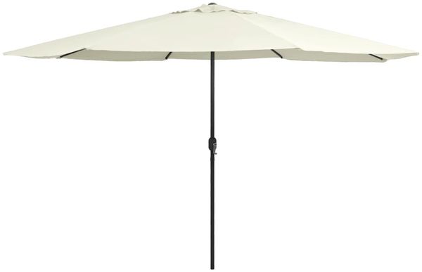vidaXL Sonnenschirm mit Metall-Mast 390 cm Sandweiß 47378