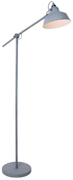 Steinhauer LIGHTING LED Leselampe, Leuchtmittel nicht inklusive, Stehleuchte Stehlampe Standleuchte Höhenverstellbar Metall grau weiß