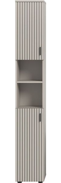 welltime Hochschrank MANI, Höhe: 192 cm, Paneeloptik, 2 offene Fächer, 2 Türen (1-St) Hochschrank, Bad-Schrank, Badezimmerschrank, Bad, Badezimmer