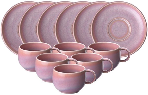 like. by Villeroy & Boch Perlemor Coral Espressotasse mit Untertasse 60 ml 6er Set - DS