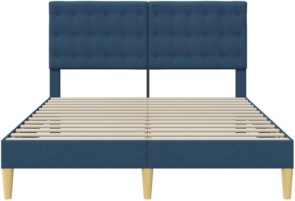 vidaXL Bettrahmen mit Kopfteil Blau 140 x 190 cm Stoff 42027796 Bild 4