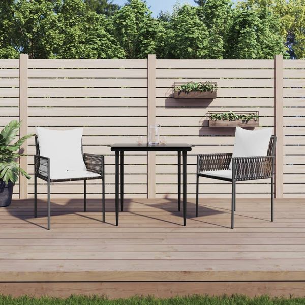 vidaXL Gartenstühle mit Kissen 2 Stk. Braun 54x61x83 cm Poly Rattan 364100