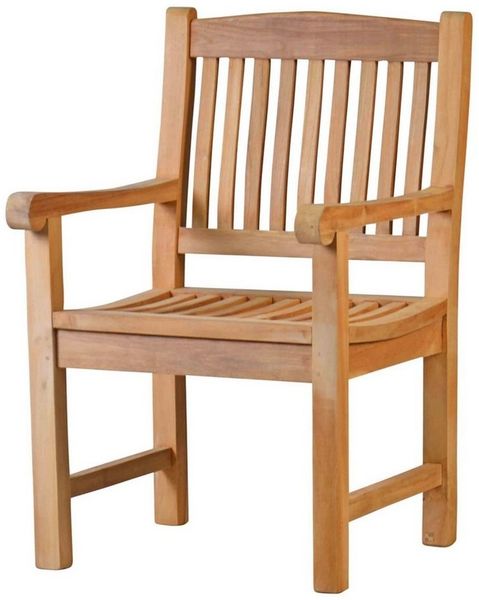 Kai Wiechmann Gartensessel Massiver Teak Sessel mit ergonomischer Form, robuster Holzsessel, nachhaltiger und unbehandelter Teakholzsessel