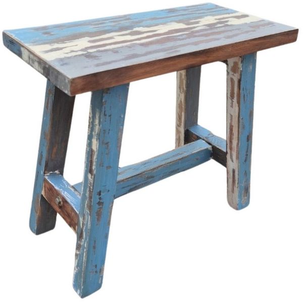 LebensWohnArt Sitzhocker Massivholz Hocker RANCH 50cm multi-color Beistelltisch Sitzhocker