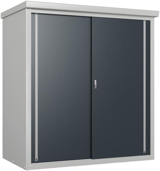 Trimetals Metall Gartenschrank Guardian D63 | Grau | 98x172x187 cm | Inkl. 2 Regalen