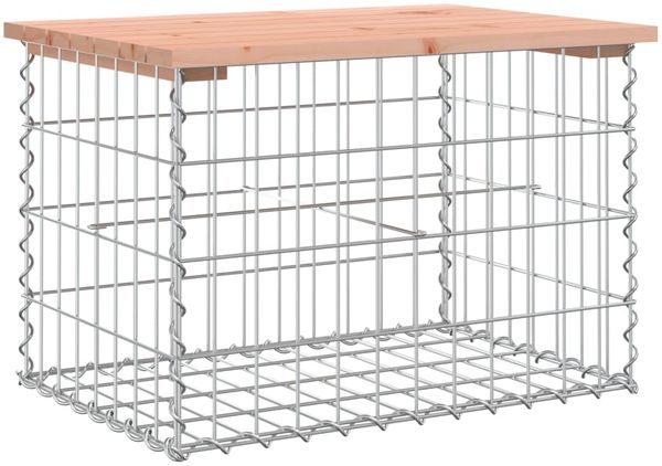 Gartenbank, Sitzbank aus Gabionen 63x44x42 cm Massivholz Douglasie