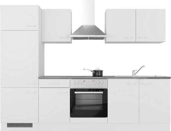 Flex-Well Küchenzeile Lucca, wahlw. mit E-Geräten, Breite 270 cm, viele Farbvarianten erhältlich