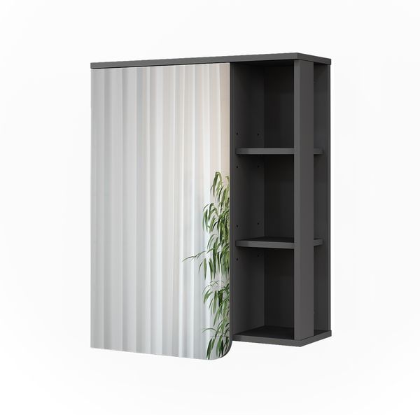Spiegelschrank Karen Anthrazit/Weiß 60 x 75 cm Vicco