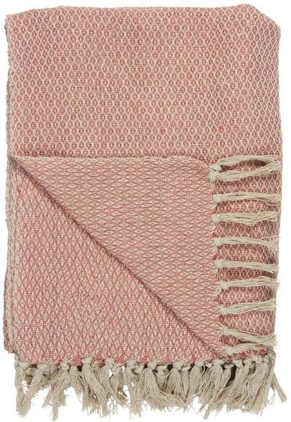 Sommerdecke Karomuster creme/coral sands