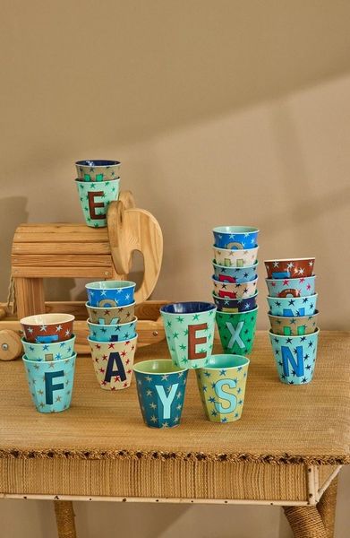 rice Becher Rice Melamin Buchstabenbecher A–Z – Melamin Becher mit Sternen, 1-tlg, Melamin