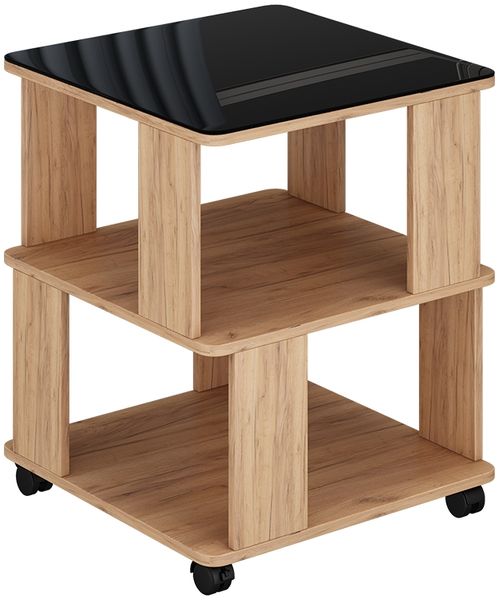Couchtisch Velito Goldkraft Eiche/Schwarz 50 x 50 cm Vicco