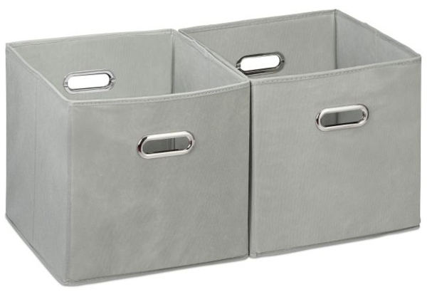 4 x Aufbewahrungsbox Stoff grau 10031283