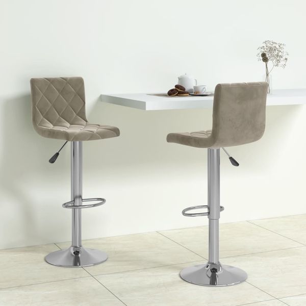 vidaXL Barhocker 2 Stk. Hellgrau Samt [333687]