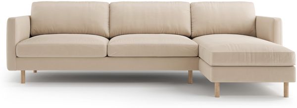 Micadoni Ecksofa Eden 4-Sitzer Rechts Samt Nude