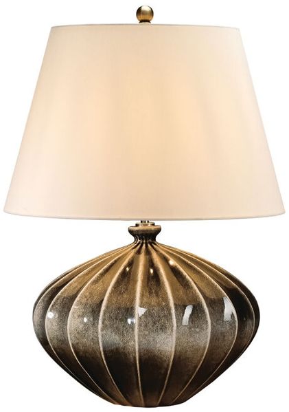 Elstead Lighting Tischleuchte Rib Pumpkin, Porzellan, Braun / Schwarz, 1 Lampe