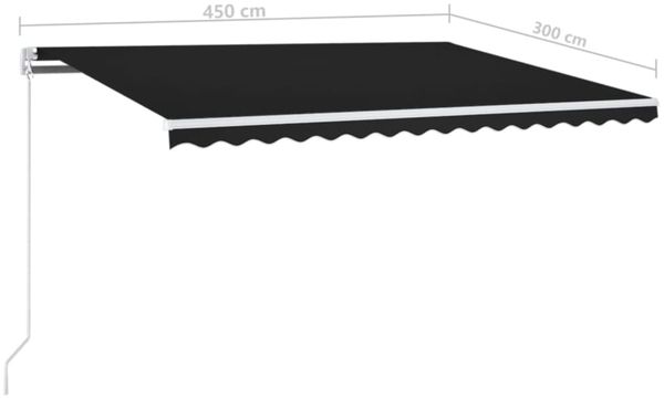 vidaXL Automatische Markise mit LED & Windsensor 450x300 cm Anthrazit 3068934 Bild 9