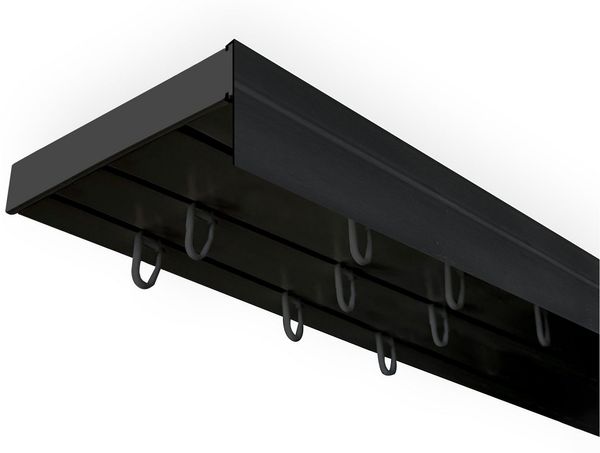 SN DECO GROUP Gardinenschiene Vorhangschiene SH (1) mit Blende 5 cm, 3-läufig, Fixmaß, mit Bohren, verschraubt, Kunststoff