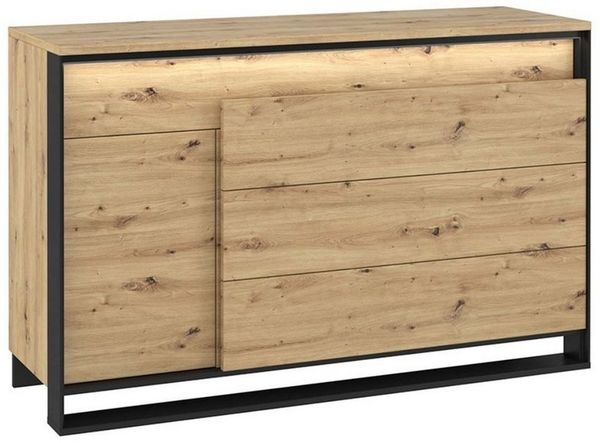 Compleo Kommode LIMA Sideboard mit 4 Schubladen, Mehrzweckschrank