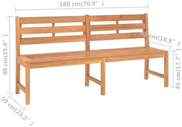 vidaXL Gartenbank 180 cm Massivholz Teak 316636 Bild 7