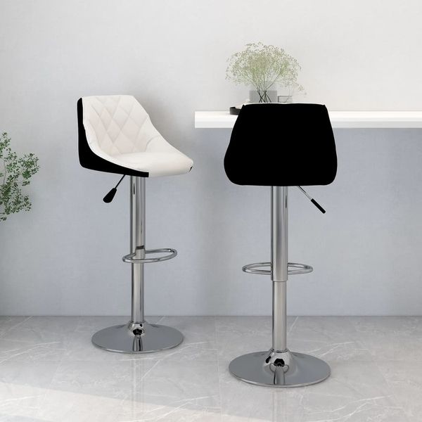vidaXL Barhocker 2 Stk. Weiß und Schwarz Kunstleder 335239
