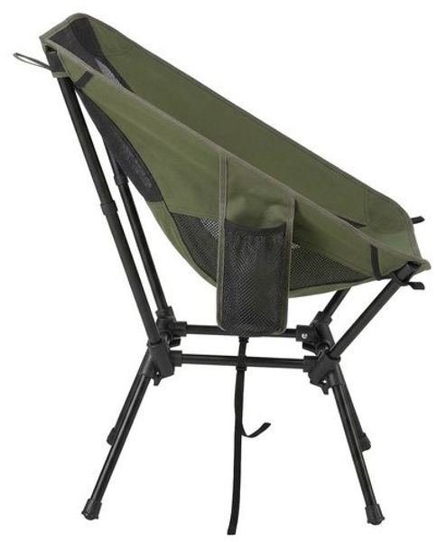 SONGMICS Faltbarer Outdoor Stuhl, höhenverstellbarer Campingstuhl mit Stahlrahmen, 2 Seitentaschen, für Reisen, grün Bild 3