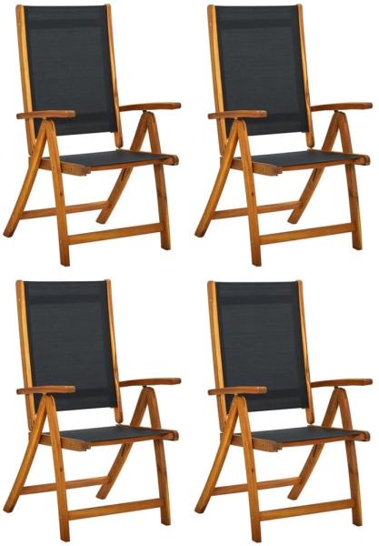 vidaXL Gartenstühle 4 Stk. Klappbar Massivholz Akazie und Textilene 3120454