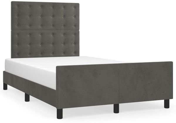 Einzelbettgestell Design für Erwachsene ohne Matratze Dunkelgrau 120x200 cm Samt d4608e