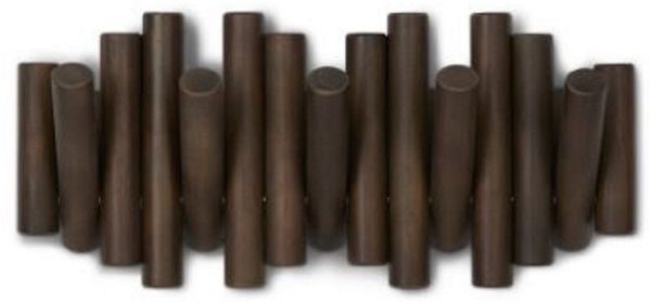 Umbra Picket mit 5 Garderobenhaken 1011471-746 walnussfarben Garderobenleiste