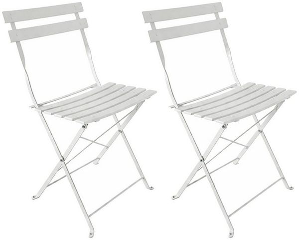 HTI-Living Gartenstuhl 2er-Set Basil Metall Creme (Set, 2 St)