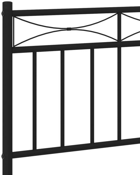 vidaXL Bettgestell mit Kopfteil, Metall, Schwarz, 75x190 cm Bild 8