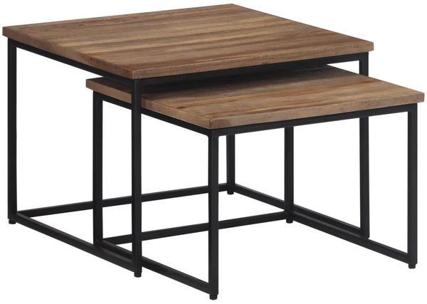 vidaXL Satztische 2 Stk. Massivholz Teak 358536