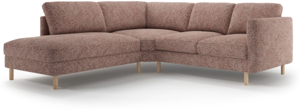 Micadoni Symmetrisches Ecksofa Eden 4-Sitzer Links Strukturierter Stoff Rosa Melange