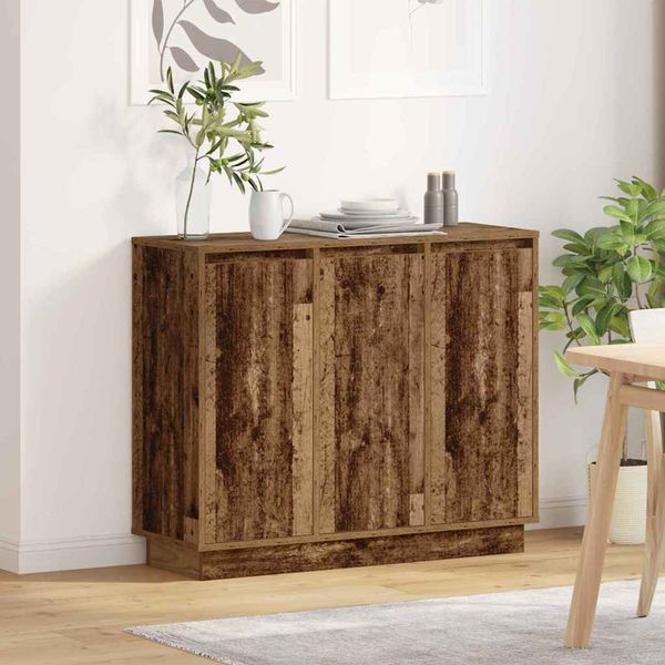 vidaXL LED-Sideboard Altholz 90 x 32 x 75 cm Holzwerkstoff 869680