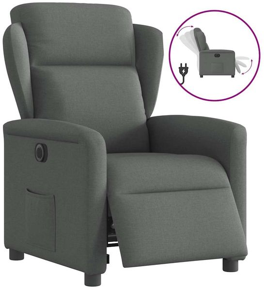 vidaXL Relaxsessel Elektrisch Dunkelgrau Stoff 3303115