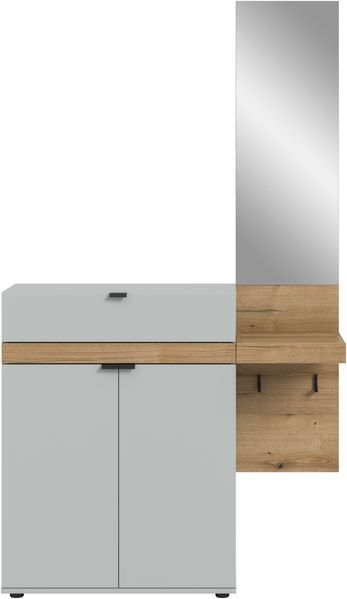 Garderobenkombination B/H/T: 110x194x37 cm in grau Nachbildung und Evoke Oak Nachbildung Bild 2